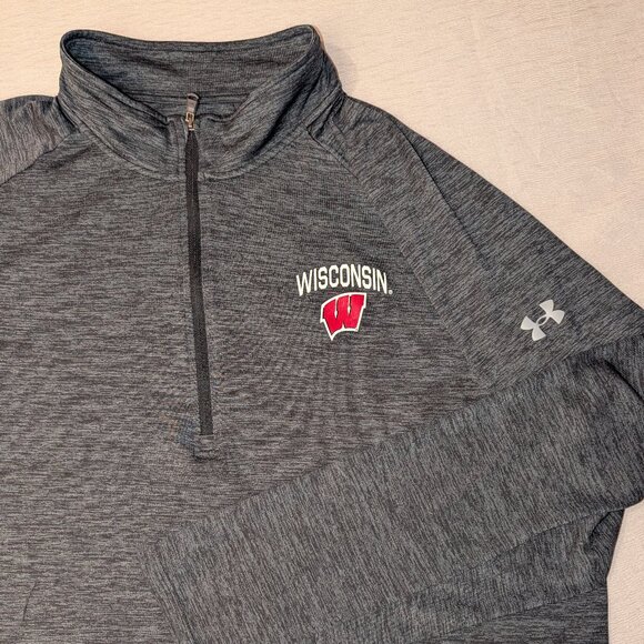 Under Armour University of Wisconsin HeatGear Pullover, 1/4 Zip - Picture 1 of 8